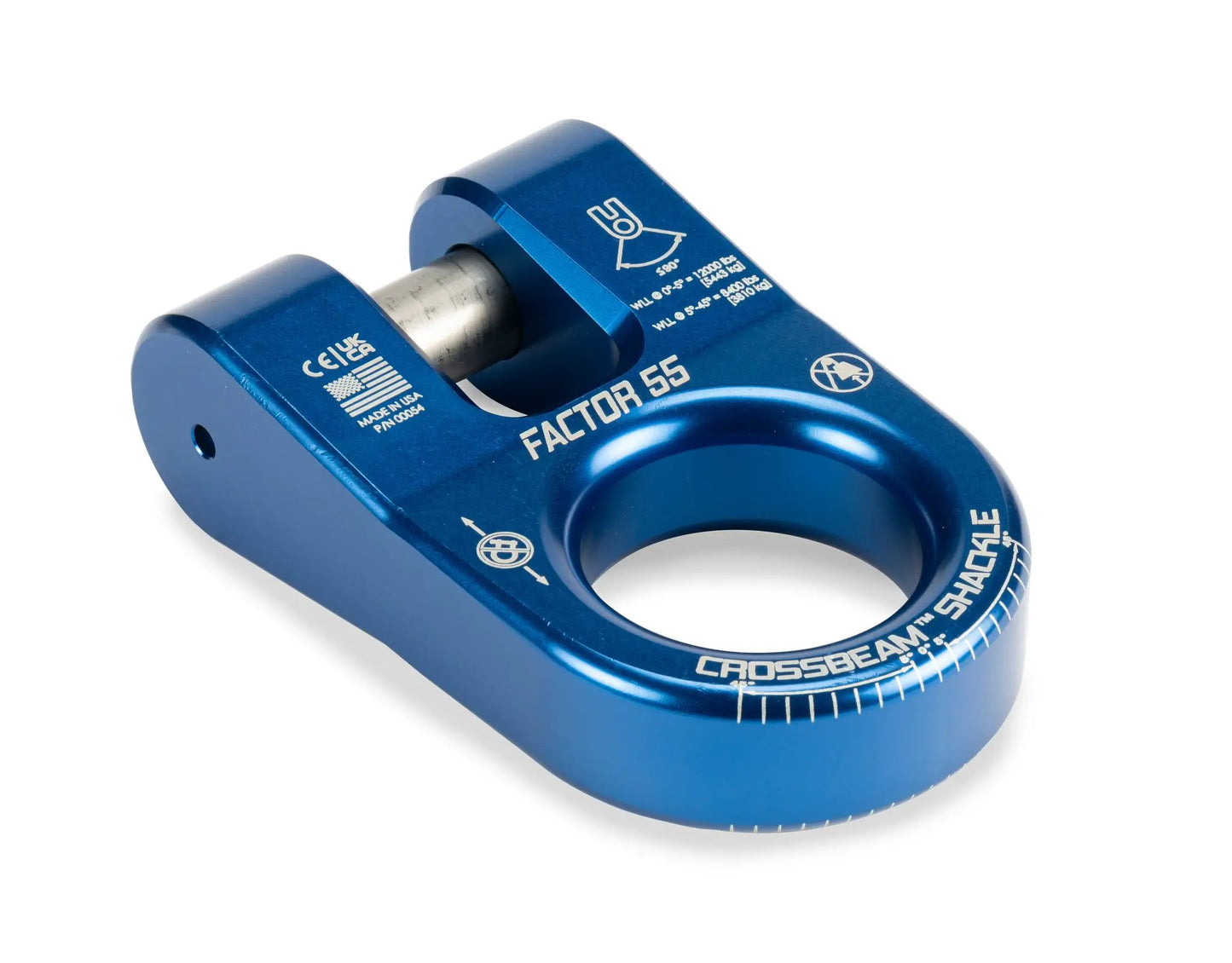 Factor 55 The CrossbeamTM?Shackle is the ultimate recovery point. Heavy duty pin retained by a snap-ring ensures that the legs of the shackle remain secure and resist spreading, offering unmatched stability during recovery operations by Factor 55