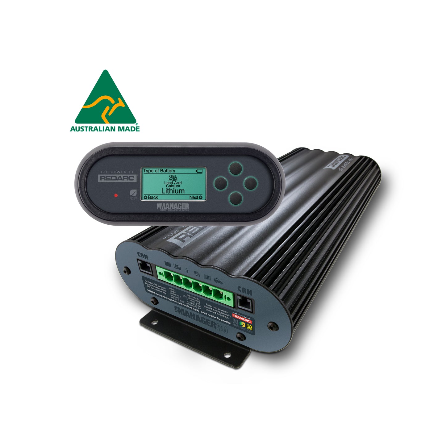 REDARC Whether using lead acid, gel, calcium, AGM or lithium iron phosphate batteries, The Manager30 represents a complete battery charging and maintenance solution.