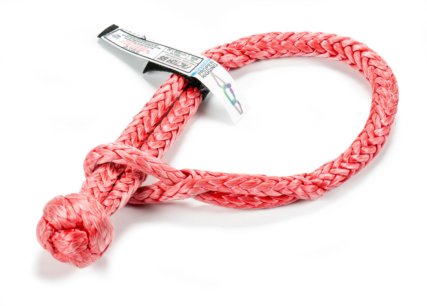 Factor 55 1/2" x 10" Standard Duty soft shackle is constructed of UHMWPE 12 strand rope similar in construction to synthetic winch lines. WLL and minimum breaking strengths clearly marked.