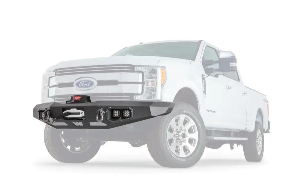 Warn Ascent Front Bumper for Ford Super Duty featuring an integral winch mount for WARN mid-frame winches by Warn