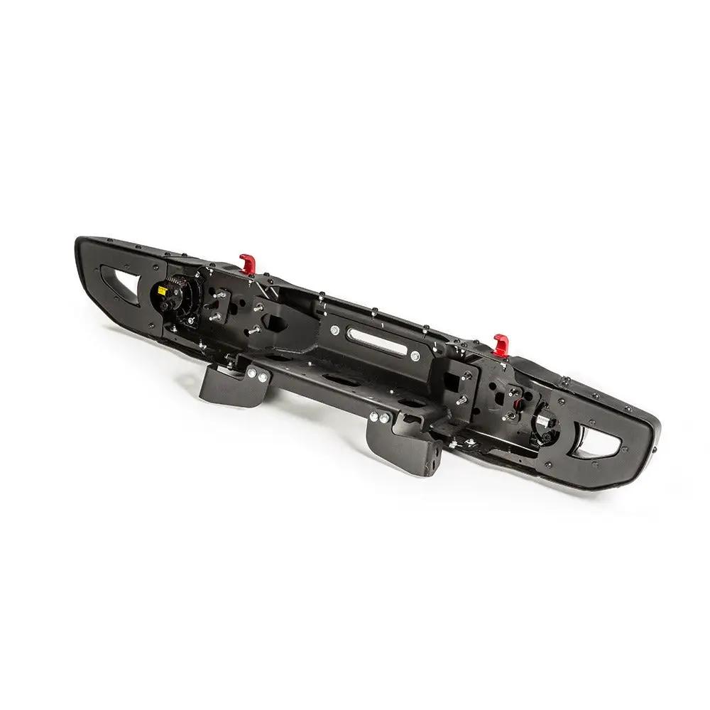 Warn Winch mounting plate for WARN ZEON and VR EVO winches for use with the factory steel "winch ready" bumper from Jeep. Includes winch mounting plate, fairlead bracket, and mounting hardware. by Warn