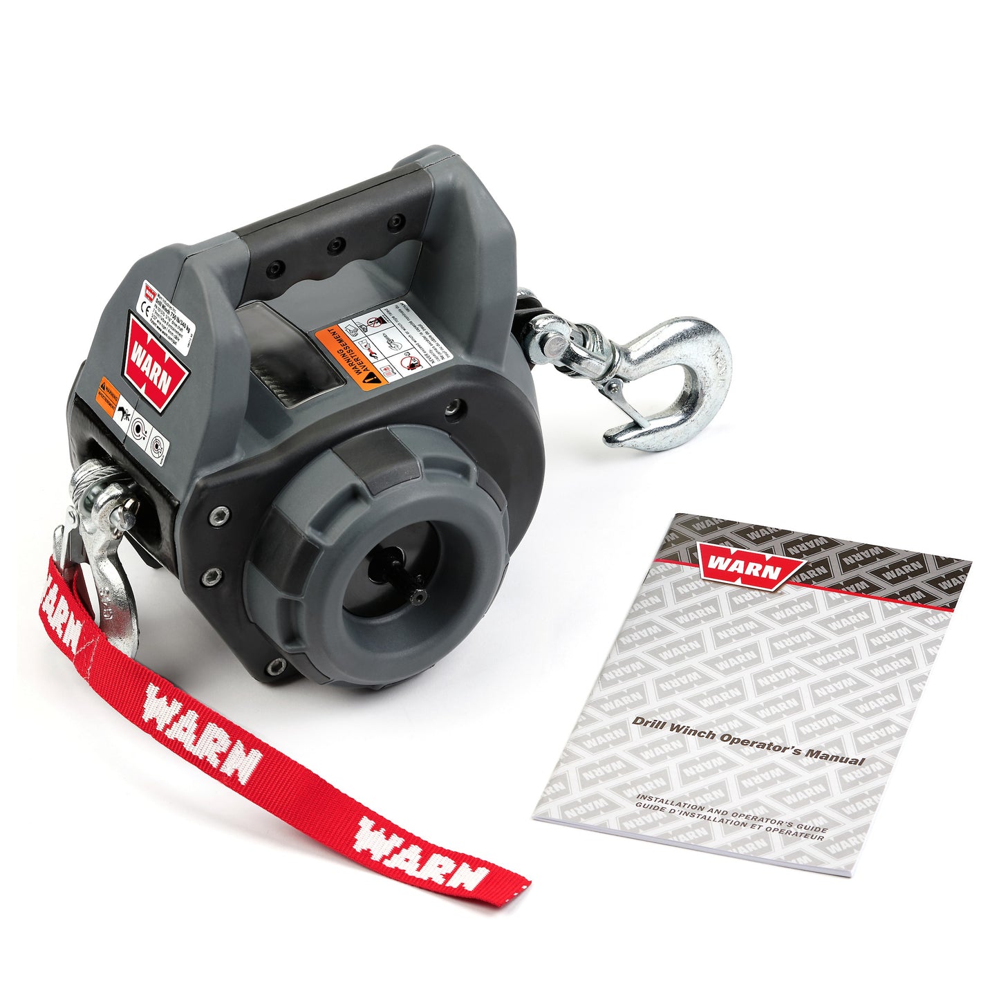 Warn The Warn Drill Winch, a versatile and portable pulling tool ready to help with everyday applications. Comes with Steel Rope.
