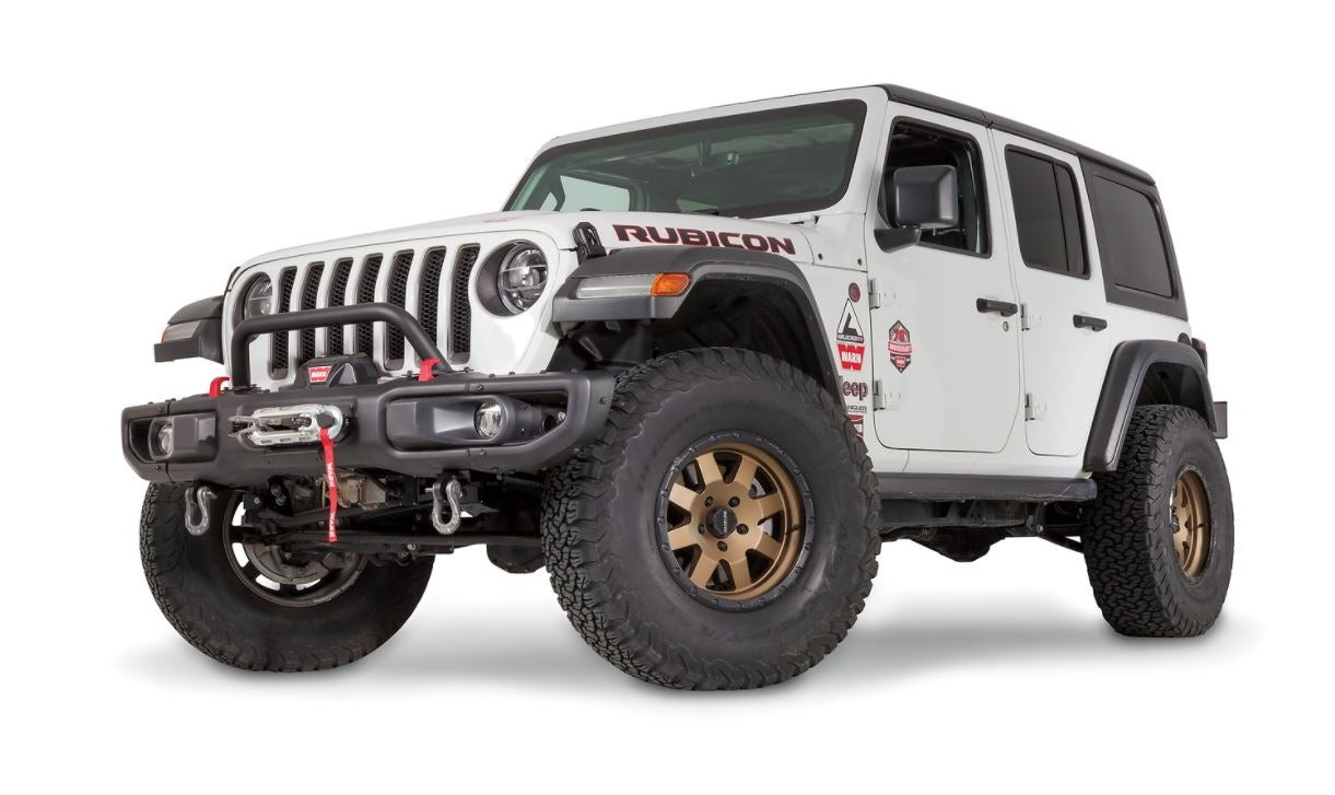 Warn Low-Height; For Factory Optional Bumper; Powder Coated; Black; Without Brush Guard; Without Skid Plate; Without Step Plate