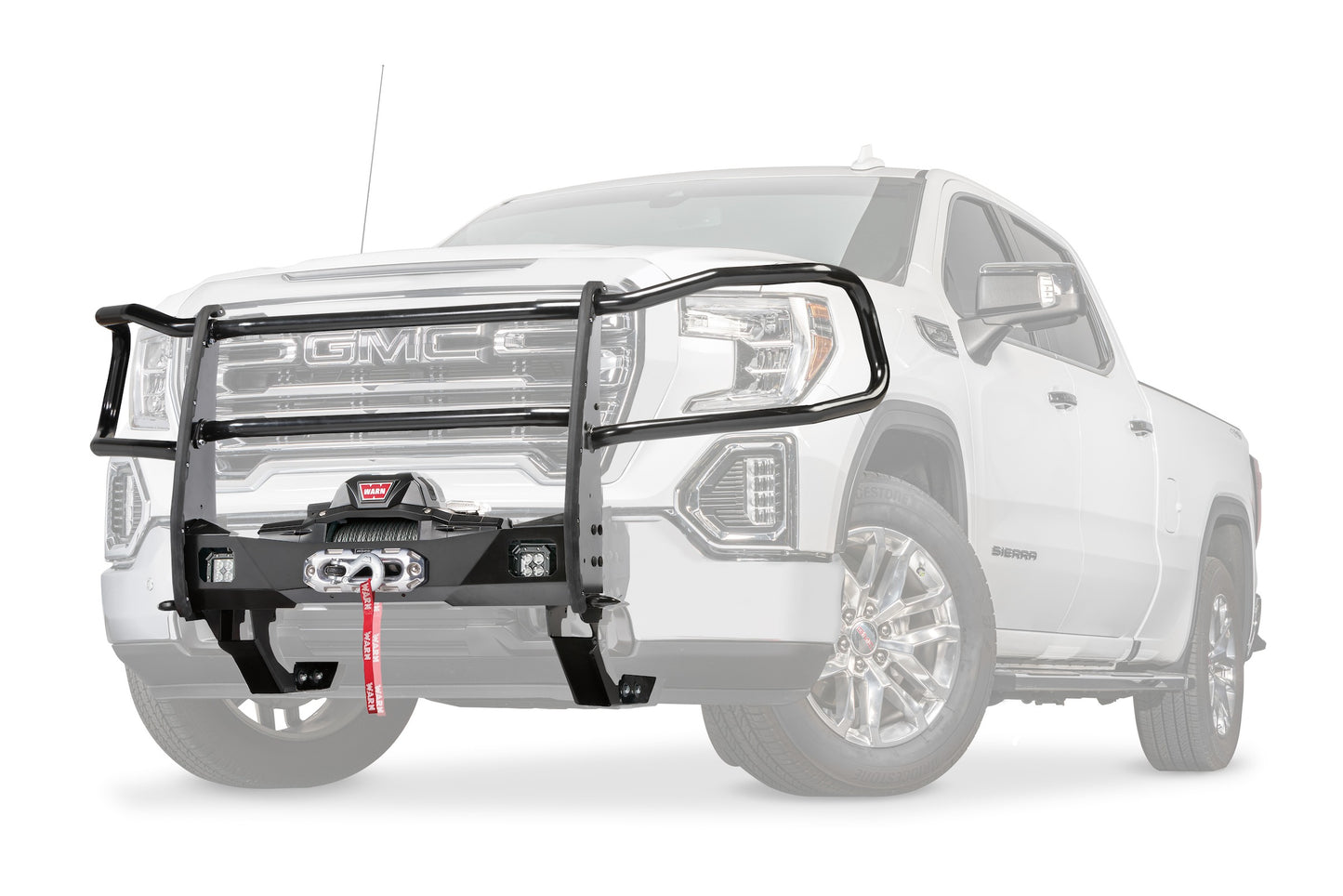 Warn Application specific brackets for the GMC Sierra 1500. Part 1 of 2 required items for the WARN Trans4mer system. Requires 107650 winch carrier. Maximum approved winch capacity is 12K.