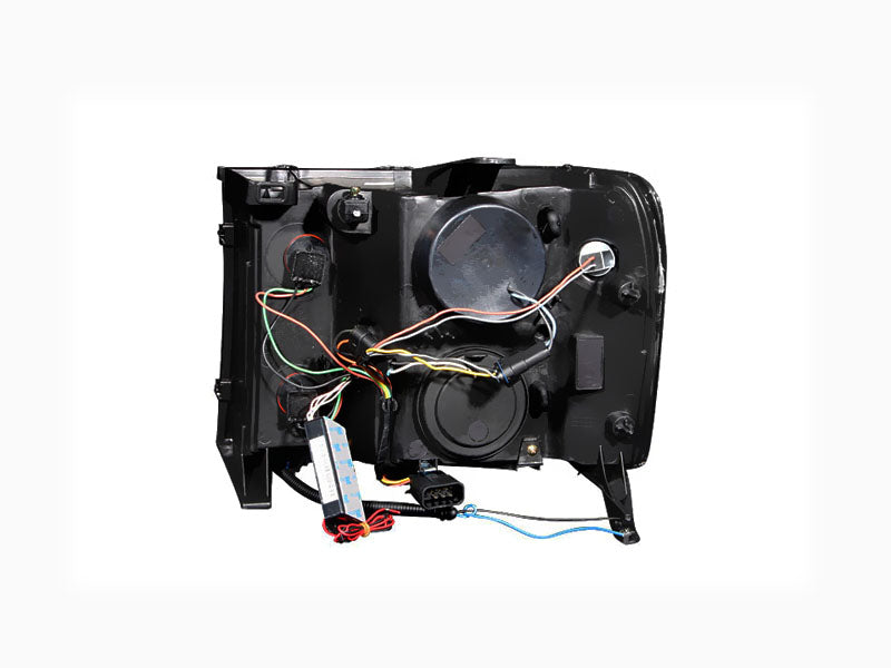 ANZO USA Projector Headlight Set w/Halo - Clear Lens - Black Housing - Pair - CCFL