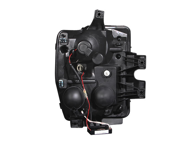 ANZO USA Projector Headlight Set w/Halo - Clear Lens - Black Housing - Pair - CCFL