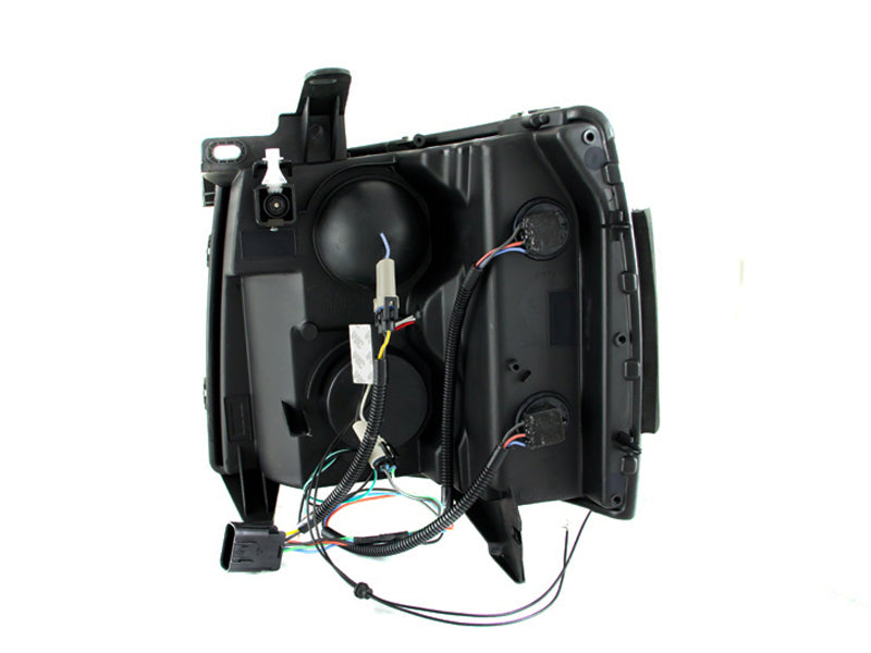 ANZO USA Projector Headlight Set w/Halo - Clear Lens - Black Housing - Pair