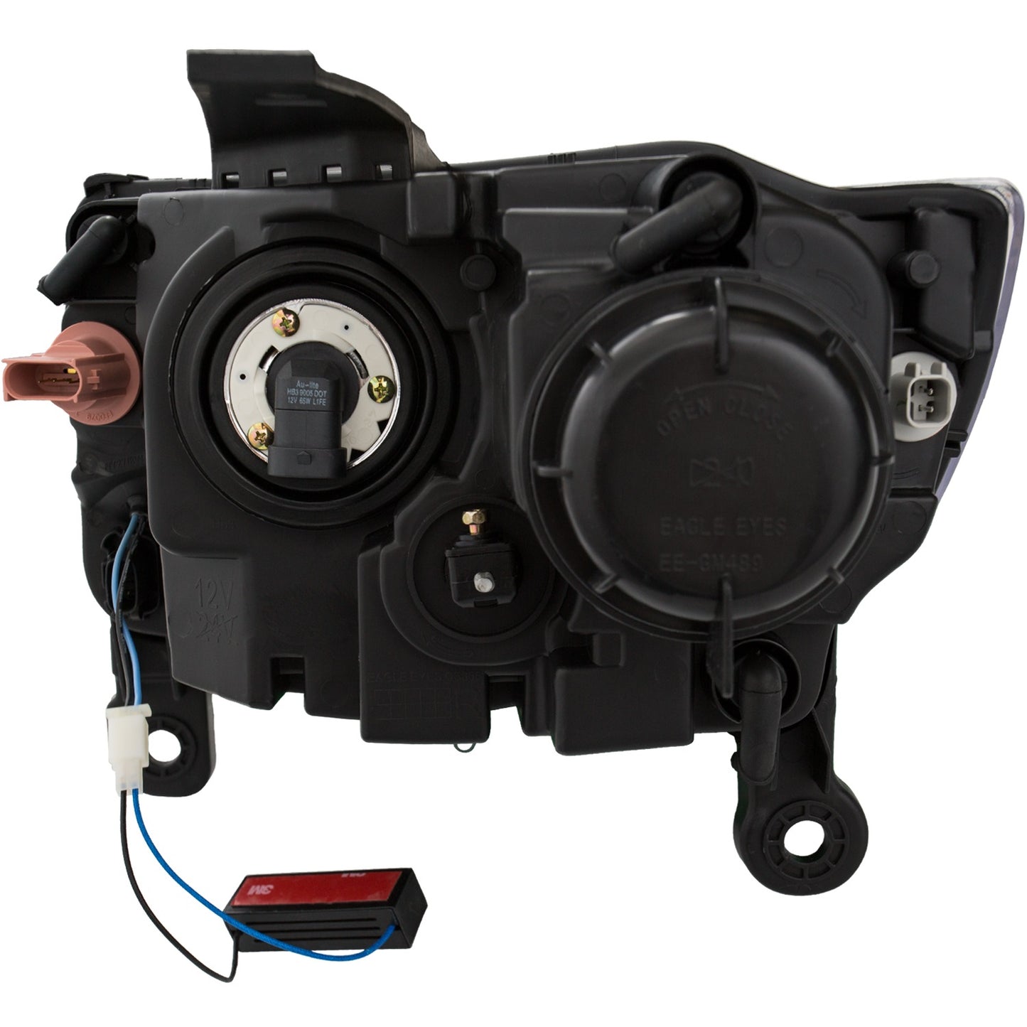 ANZO USA Projector Headlight Set - Clear Lens - Chrome Housing - Pair - w/Plank Style Design