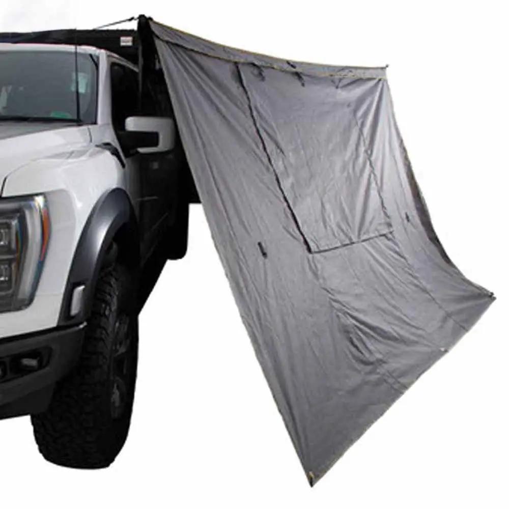 OVS HD Nomadic 270 - Awning Wall 1 W/Door & Window, Driver Side, Grey Body, Green Trim W/Storage Bag by OVS