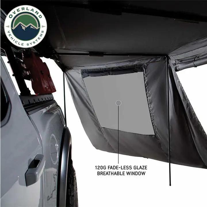 OVS HD Nomadic 180 - Awning Wall W/Door & Windows, Universal, Grey Body, Green Trim W/Storage Bag by OVS