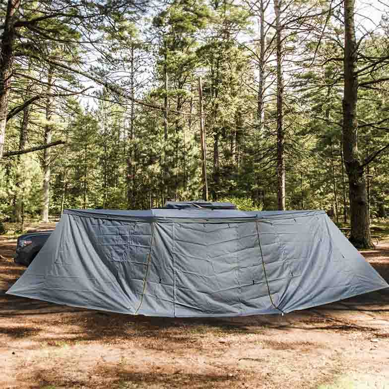 OVS HD Nomadic 180 - LTE Awning Wall, Universal, Grey Body, Green Trim W/Storage Bag by OVS