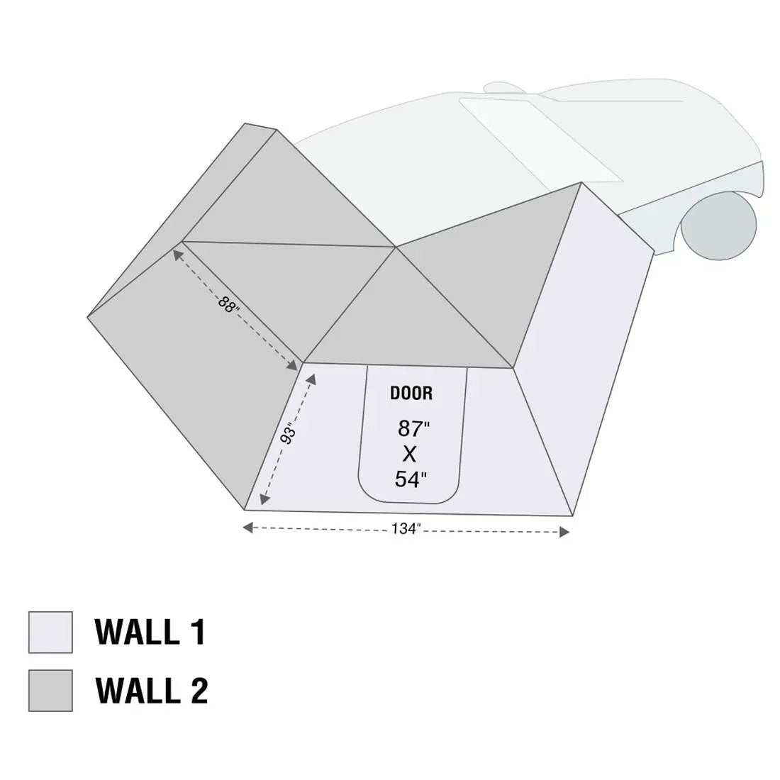 OVS HD Nomadic 270 LT - Awning Wall 2, Passenger Side, Grey Body, Green Trim W/Storage Bag by OVS