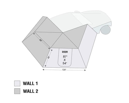 OVS HD Nomadic 270 LT - Awning Wall 2, Passenger Side, Grey Body, Green Trim W/Storage Bag by OVS