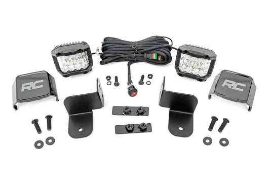 Rough Country LED Light Kit | Rear Mount | 2" Chrome Pair | Wide Angle | Polaris Ranger XP 1000 by Rough Country
