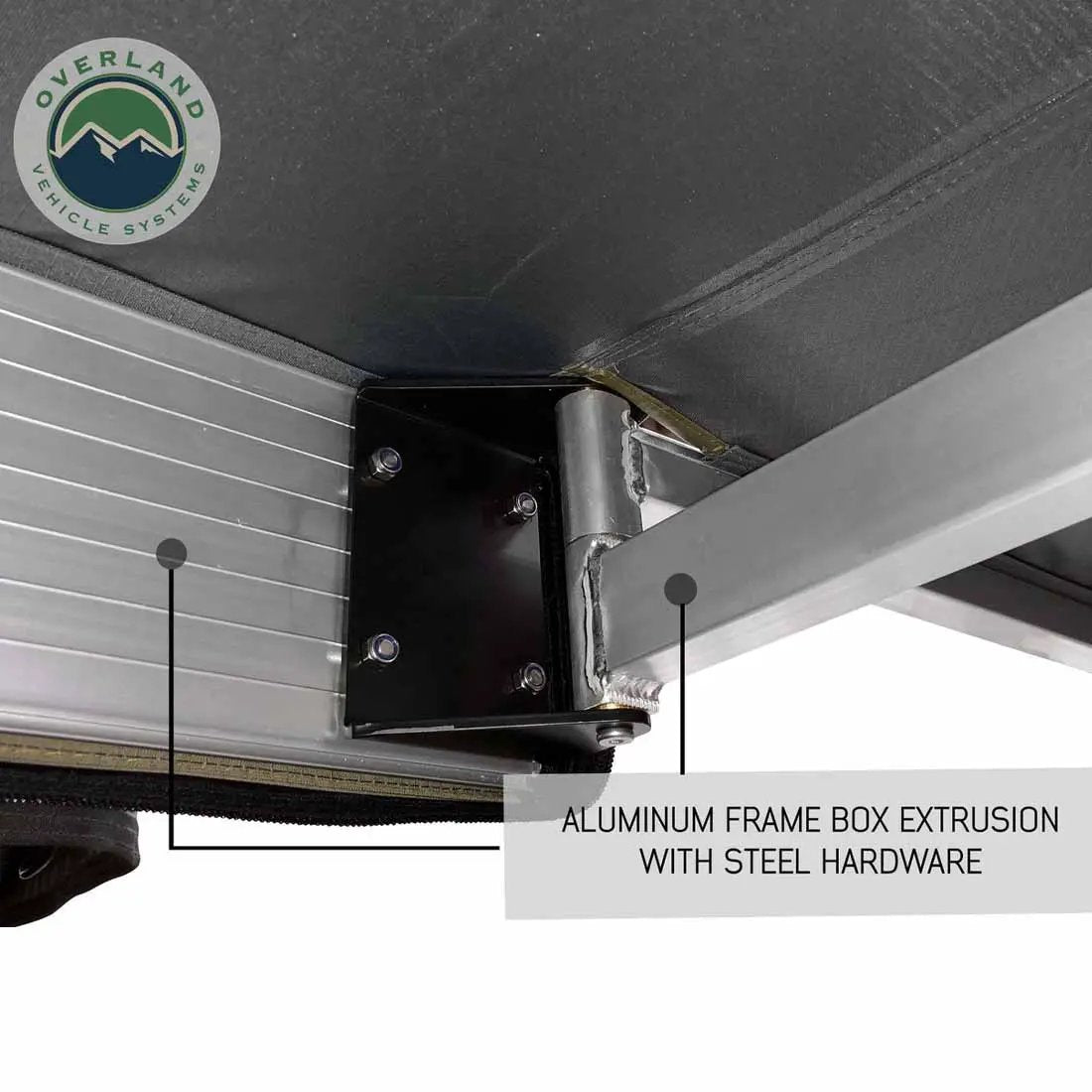 OVS HD Nomadic 180 - Awning, Wall Kit, Universal, Grey Body, Green Trim W/Black Travel Cover by OVS