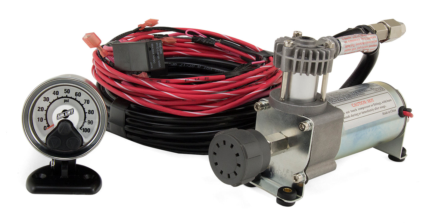 Air Lift Offering quick and convenient air pressure adjustment, LoadController (Compact, Single Path, Heavy Duty) will have your vehicle back on the level in no time, eliminating the need to hunt for a gas station with an air compressor.