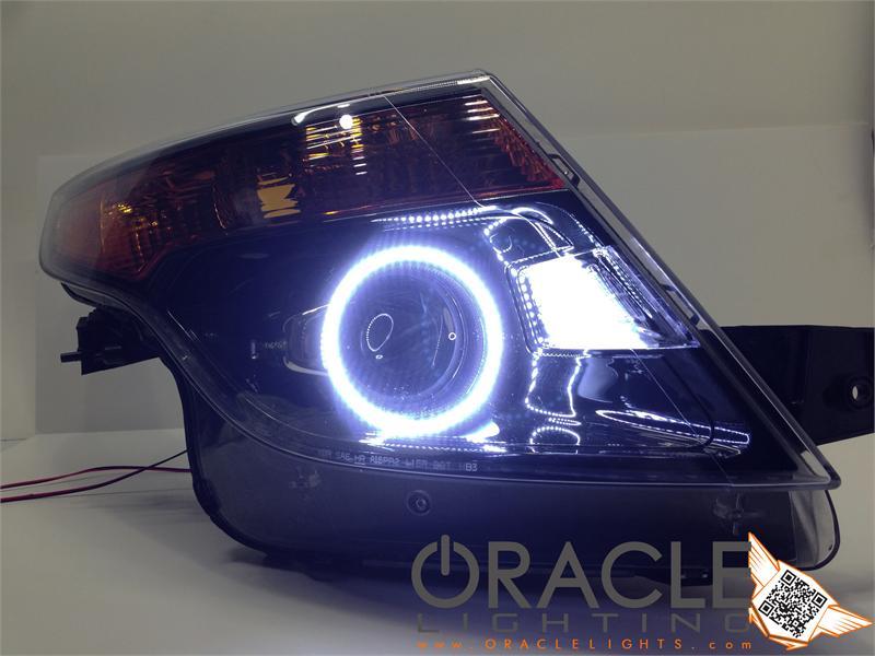 Oracle Lighting The halo kit uses an advanced LED chip which provides bright light output yet consumes less power. The kit mounts easily to your headlight housing with the provided 3M adhesive backing. by Oracle Lighting