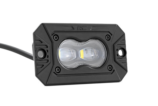 Rough Country 3x1.75 Inch Black Series LED Slim Aux | SAE Fog | Flush Mount | Pair by Rough Country