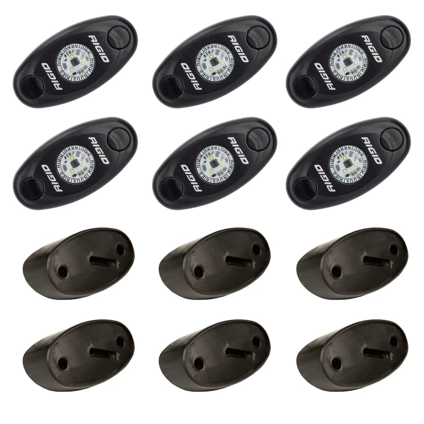 RIGID Industries A-Series LED Universal Rock Light Kit, High Power Blue, Set Of 6 by RIGID Industries