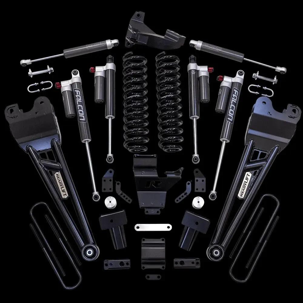 ReadyLift 4" COIL SPRING SUSPENSION SYSTEM WITH FALCON MAX3.3 SHOCKS AND RADIUS ARMS - 2023-2025 FORD SUPER DUTY F250/F350 4WD by ReadyLift