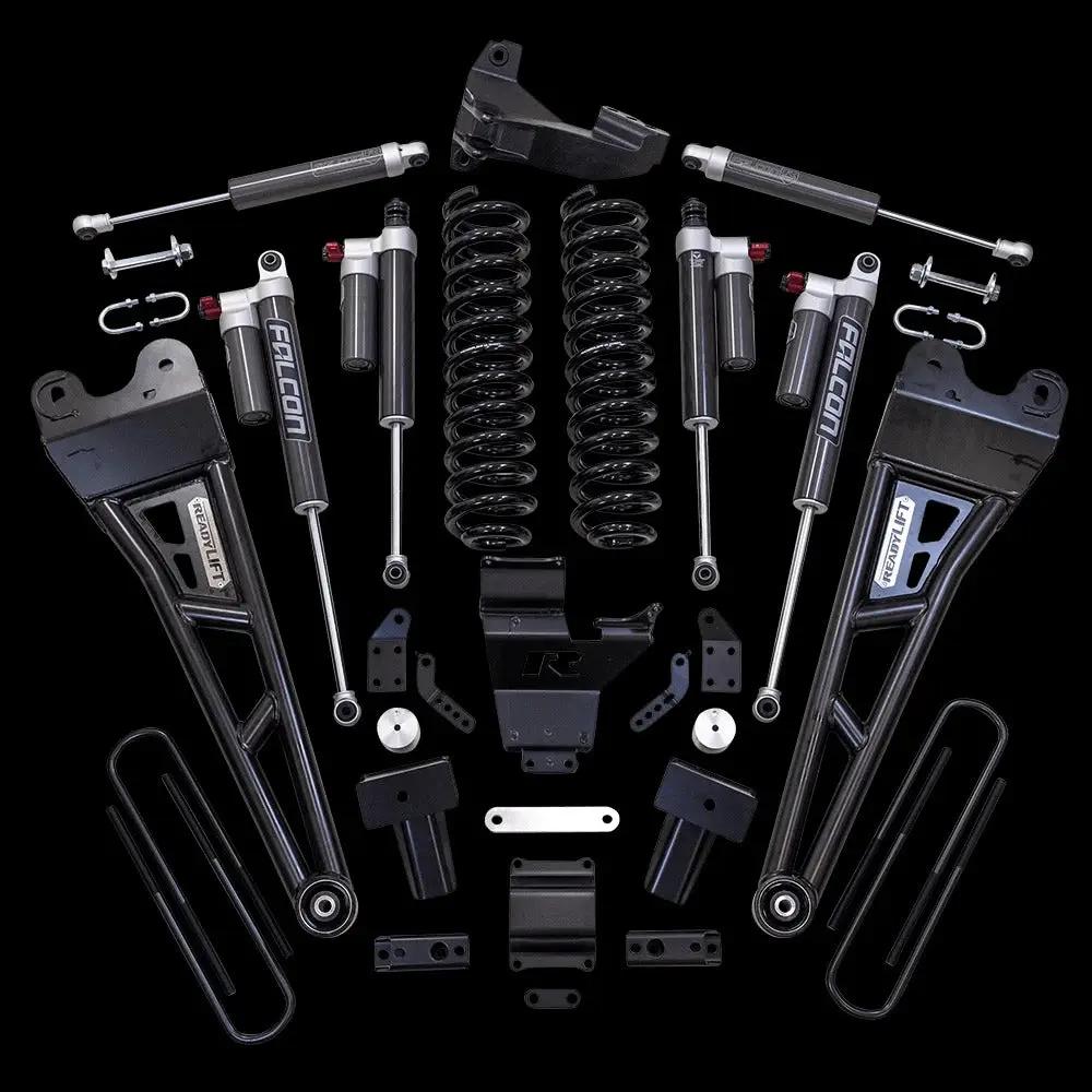 ReadyLift 4" COIL SPRING SUSPENSION SYSTEM WITH FALCON MAX3.3 SHOCKS AND RADIUS ARMS - 2017-2022 FORD SUPER DUTY F250/F350 4WD by ReadyLift