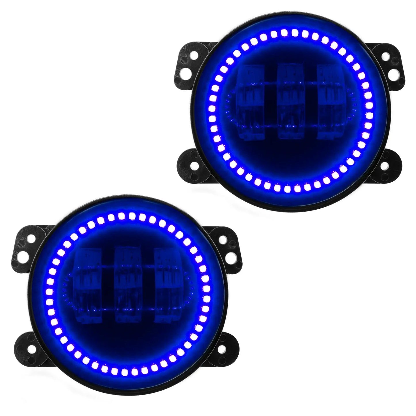 Oracle Lighting This High Powered fog light comes with a blue LED halo. The 30W High-Output CREE LED's utilize an industry leading beam pattern. The ColorSHIFT(tm) option requires a controller in order to operate properly.