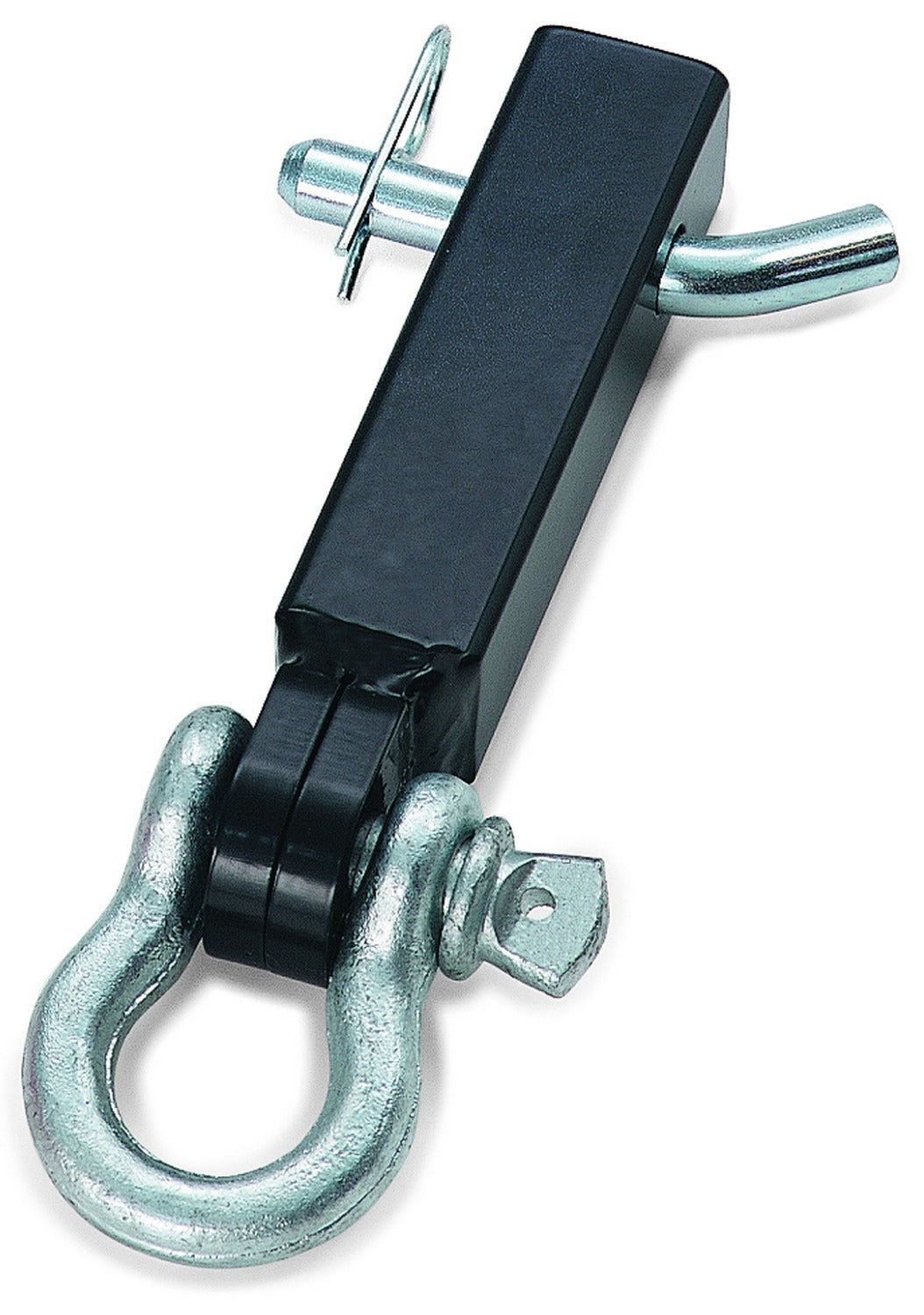 Warn 1-1/4 Inch Class I Receiver Hitch Mount; Rated At 4500 Pounds; 1/2 Inch Pin Size; Black; With D-Ring And Hitch Pin; Single