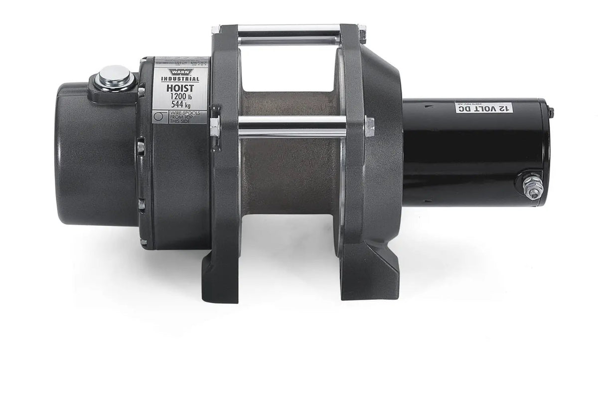 Warn 12 Volt Electric; 1200 Pound Line Pull Capacity; Without Rope; Without Fairlead; Without Remote; 216:1 Gear Reduction; Automatic Cone Brake by Warn