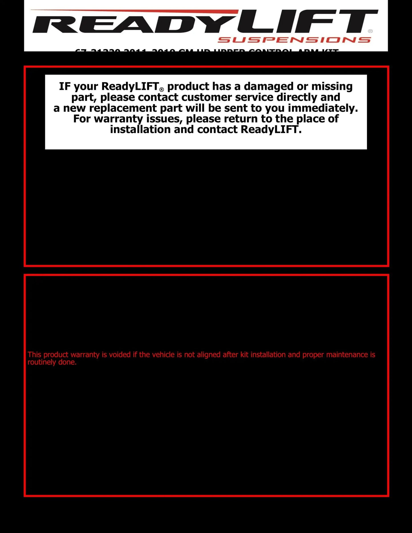 ReadyLift 67-31320 – Xtreme-Duty Fabricated A-Arm Kit - GM Silverado / Sierra 2500HD/3500HD 2011-2019