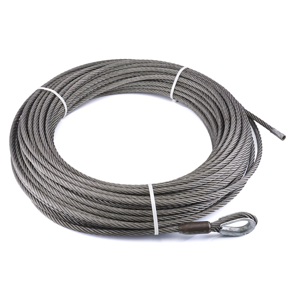 Warn 33600 Pound Capacity; 9/16 Inch Diameter x 245 Foot Length; EIPS Wire; Loop on One End and Hook on Other End