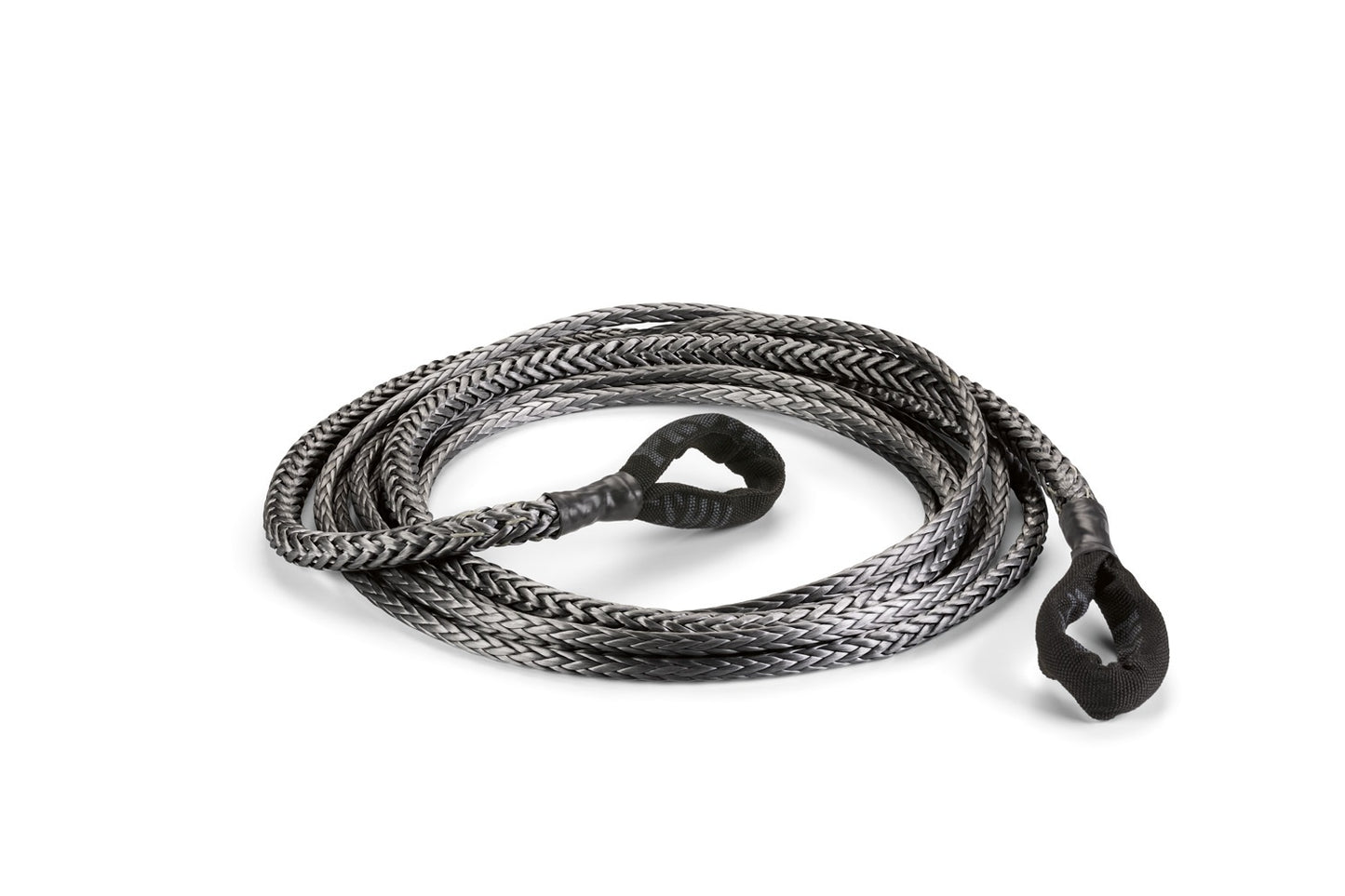 Warn Spydura Pro (TM) synthetic rope extension for winches up to 12,000 lbs. (5443 kg) pulling capacity. 3/8" (9.5MM) X 50' (15.24M) Features reinforced soft eyes on both ends allowing you to easily extend the reach of your winch.