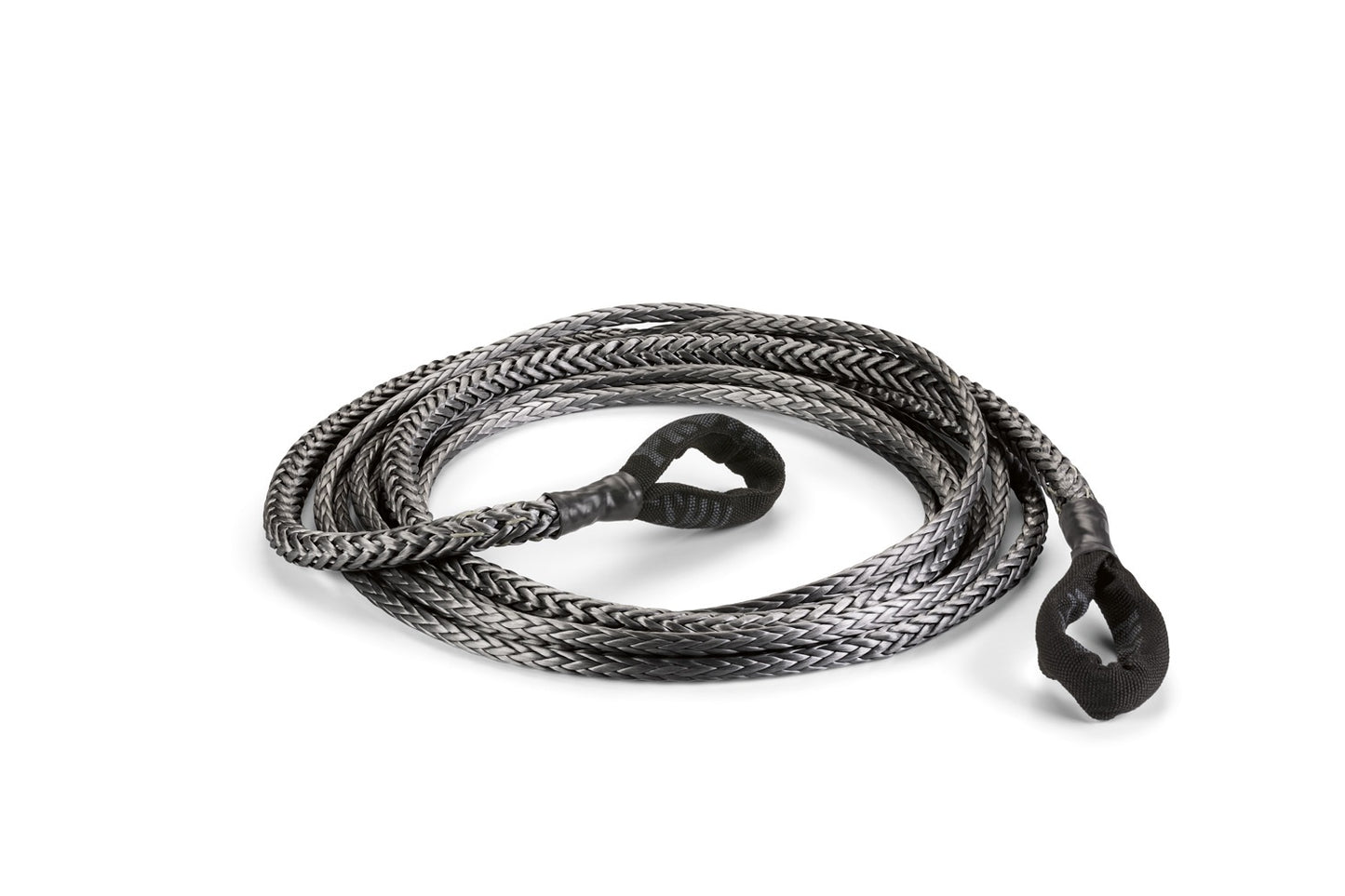 Warn Spydura Pro (TM) synthetic rope extension for winches up to 18,000 lbs. (8165 kg) pulling capacity. 7/16" (11MM) X 50' (15.2M)