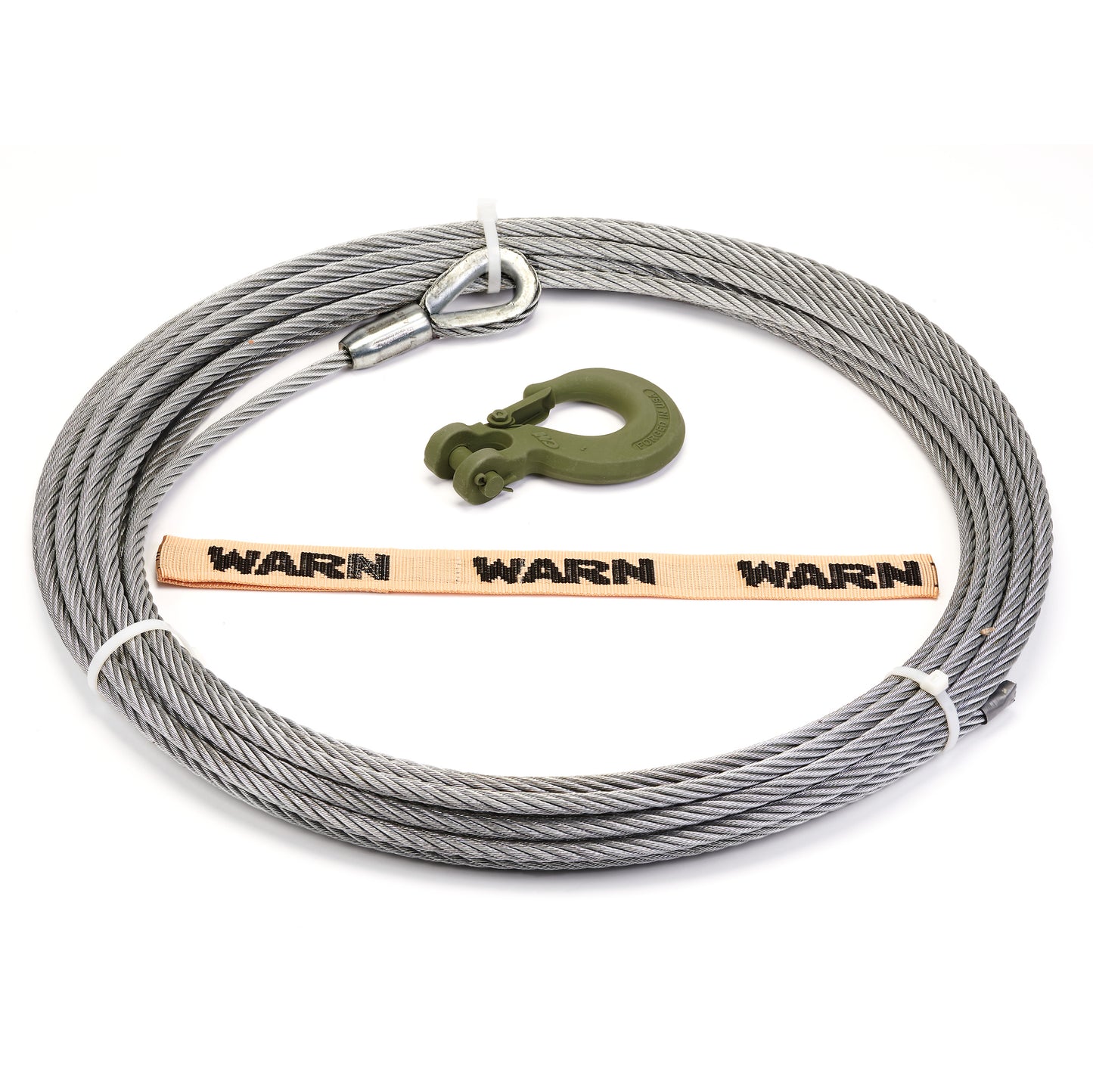 Warn 7/16 Inch Diameter x 75 Foot; With Steel Hook, EIPS