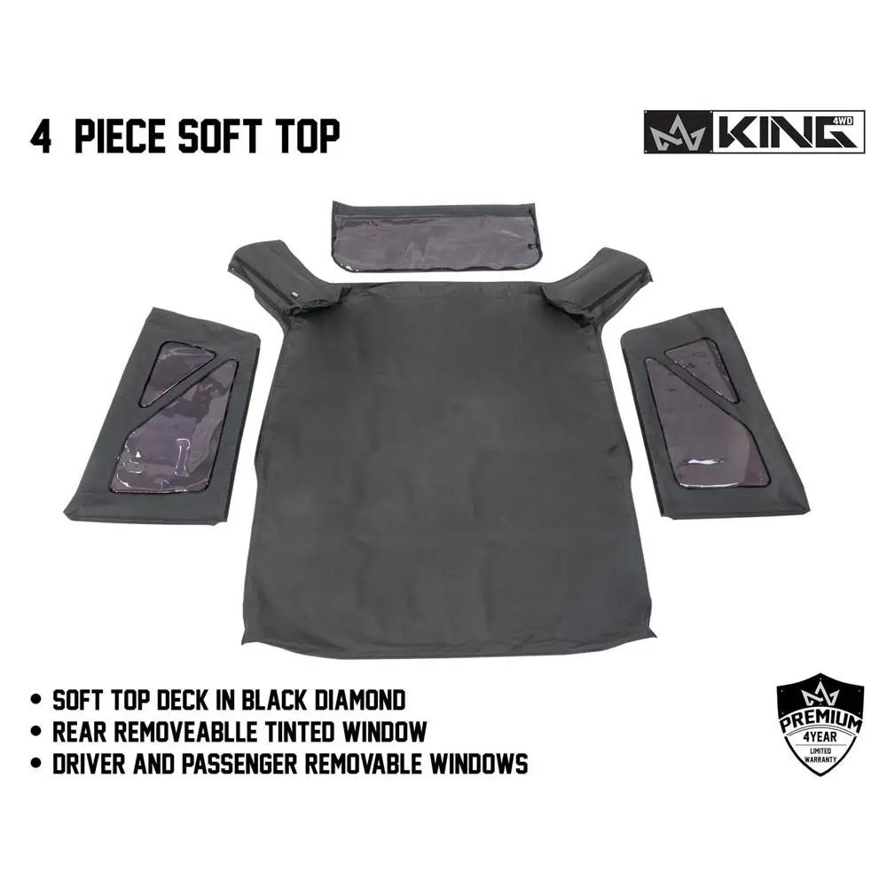 King 4WD Replacement Soft Top - Black Diamond - JK 2 Door 2007-2009 by King 4WD