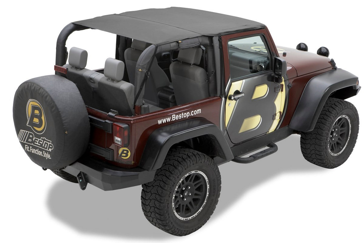 Bestop Header Safari Bikini - Jeep '10-18 Wrangler JK 2-Door (Black Diamond)