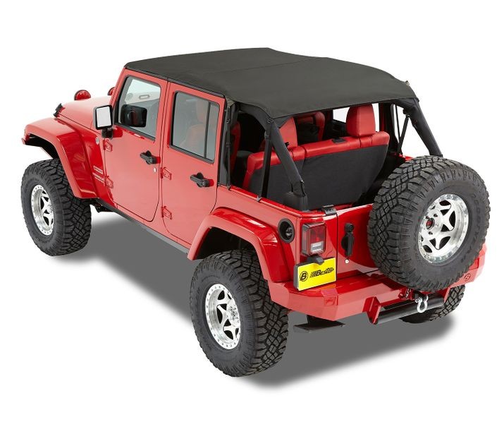 Bestop Header Safari Cable Style Bikini - Jeep '10-18 Wrangler JK 4-Door (Black Diamond)