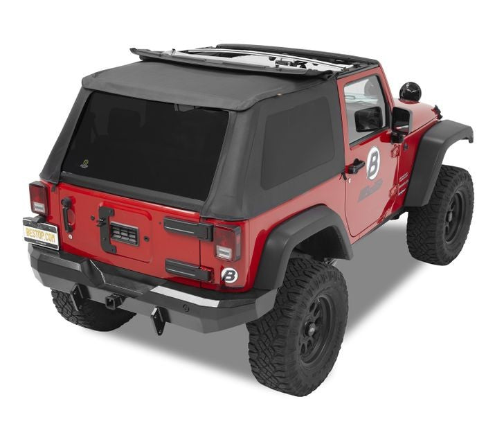 Bestop Replace-A-Top For Trektop - Jeep '07-18 Wrangler JK 2-Door (Black Diamond; Tinted Windows; No Door Skins Included)