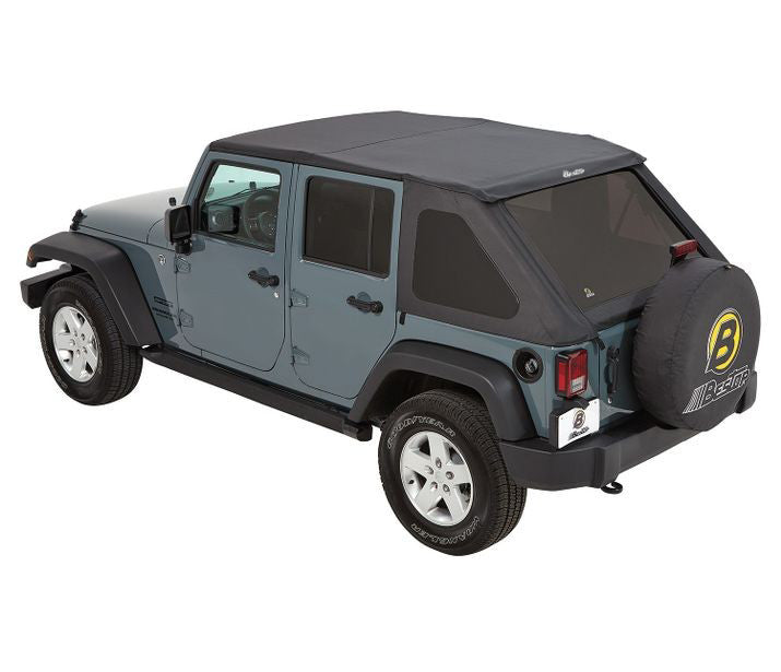Bestop Replace-A-Top For Trektop - Jeep '07-18 Wrangler JK 4-Door (Black Diamond; Tinted Windows; No Door Skins Included)