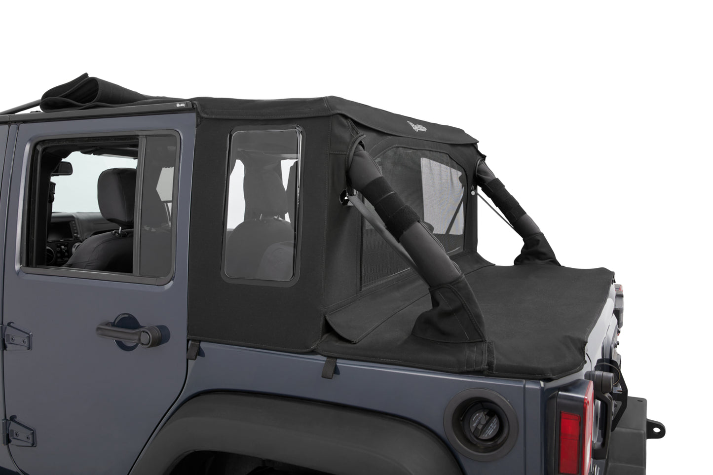 Bestop Halftop Soft Top - Jeep '07-18 Wrangler JK 4-Door (Premium Black Twill)