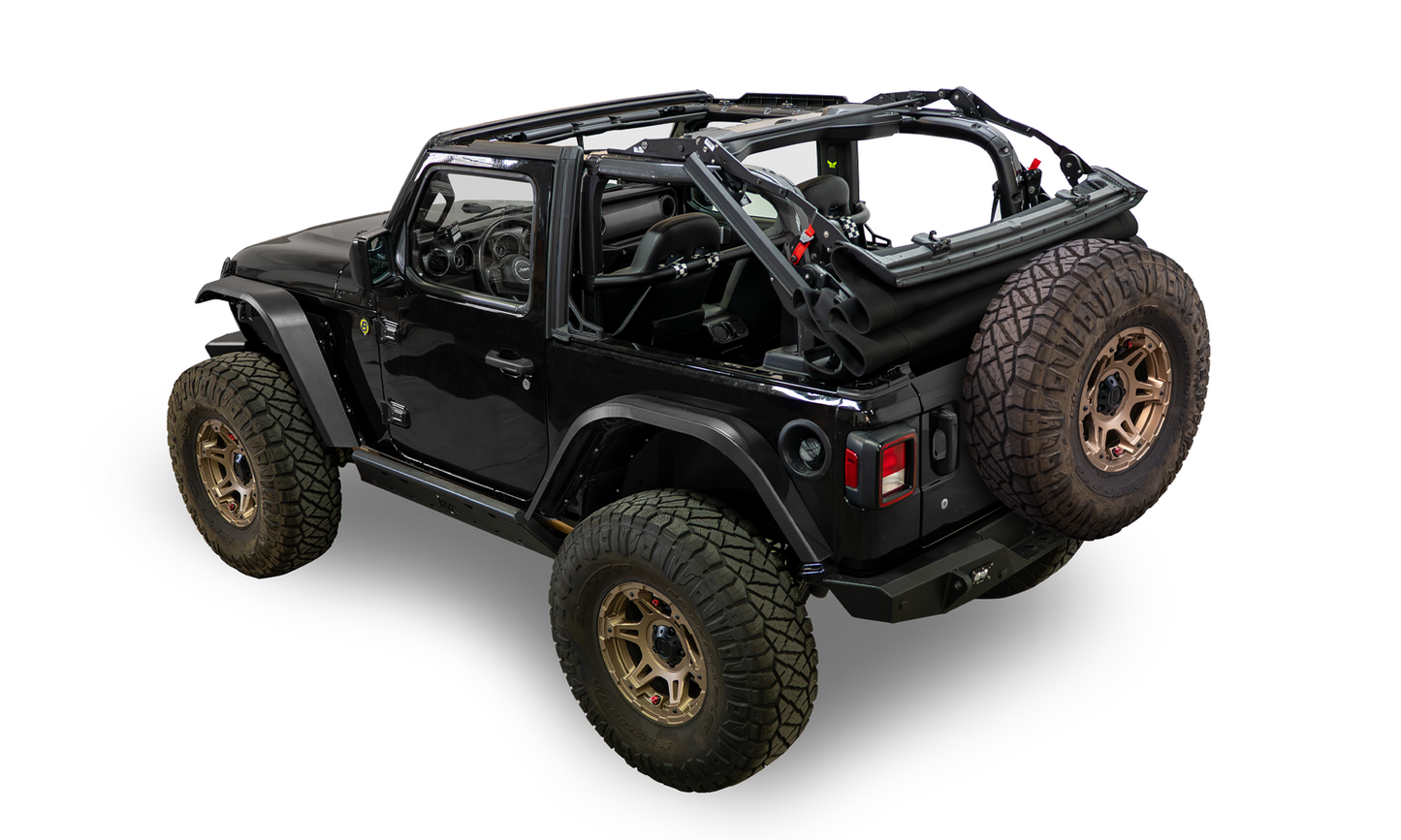 Bestop Supertop(R) Glide - Jeep 2018-26 Wrangler JL; 2-Door (Squareback, Premium Black Twill)