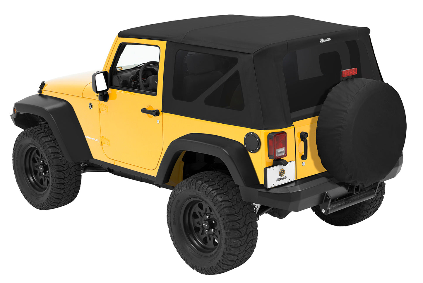 Bestop Replace-A-Top For OEM - Jeep '10-18 Wrangler JK 2-Door (Black Diamond Sailcloth; Tinted Windows; No Door Skins Included)