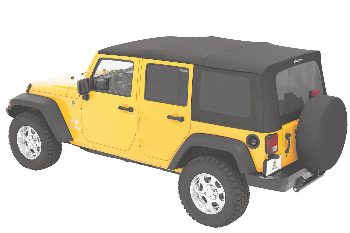 Bestop Replace-A-Top For OEM - Jeep '10-18 Wrangler JK 4-Door (Black Diamond Sailcloth; Tinted Windows; No Door Skins Included)