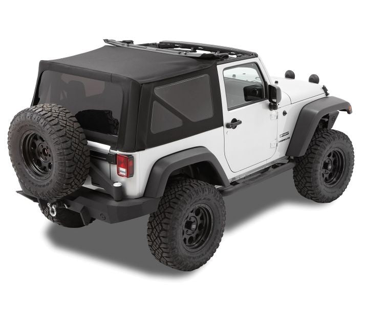 Bestop Replace-A-Top For OEM - Jeep '10-18 Wrangler JK 2-Door (Premium Black Twill; Tinted Windows; No Door Skins Included)