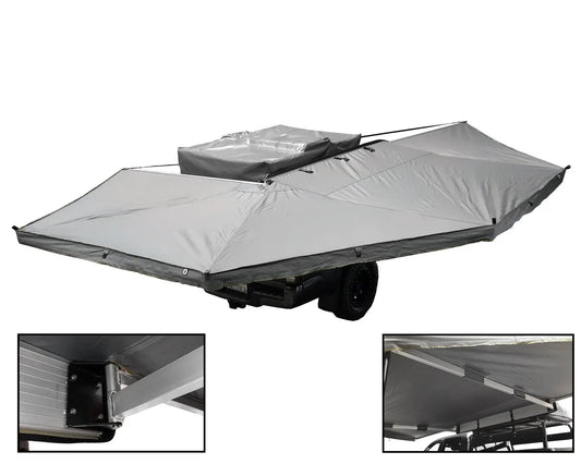 OVS HD Nomadic 270 - Awning, Driver Side, Grey Body, Green Trim & Black Travel Cover - No Brackets, No Hardware, No Accessories by OVS