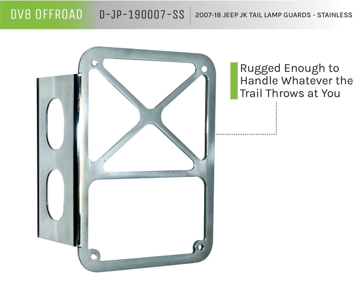 DV8 Offroad 07-18 Jeep JK Tail Lamp Guard; Stainless by DV8 Offroad