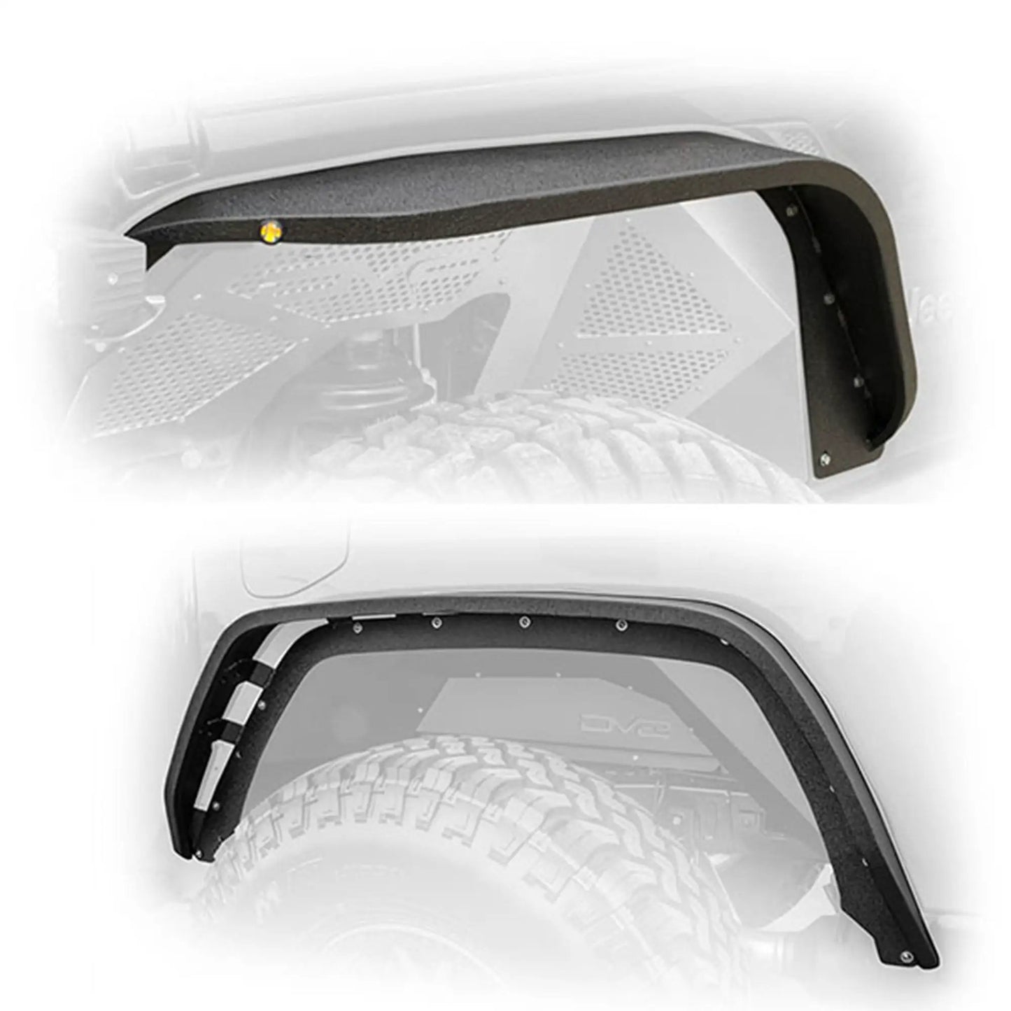 DV8 Offroad Jeep JT Fender Flares; Slim; Front & Rear by DV8 Offroad