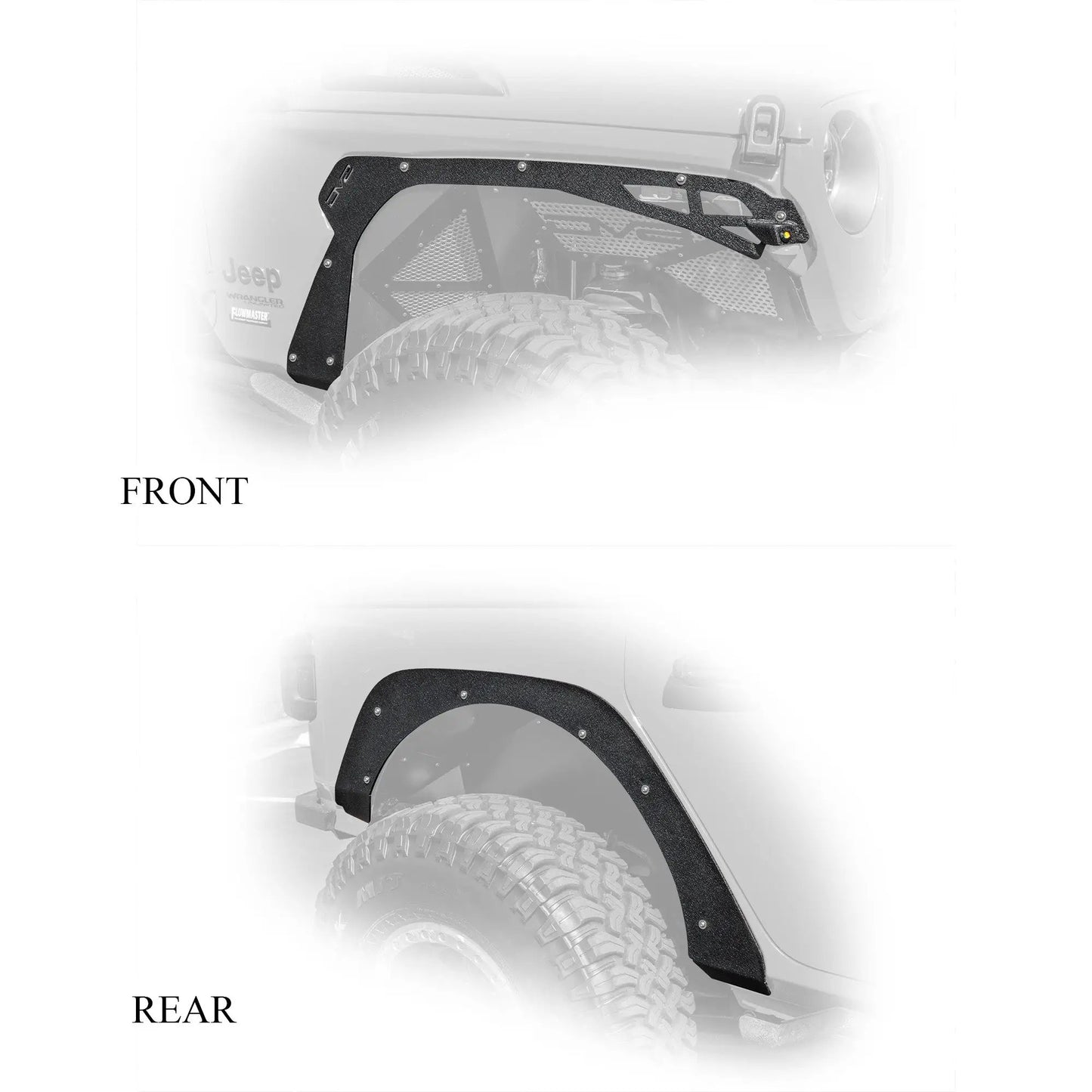 DV8 Offroad 18+ Jeep JL Fender Flares; Delete; Front & Rear by DV8 Offroad