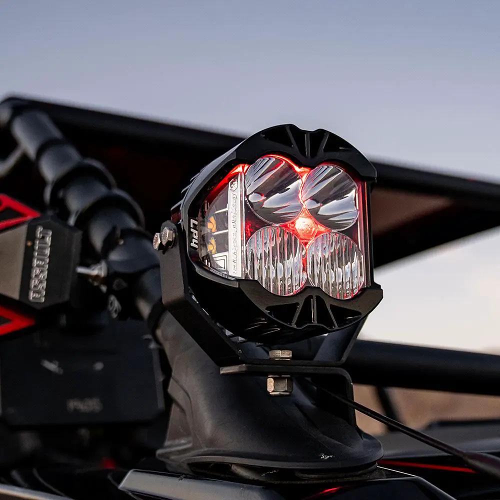 Baja Designs LP4 Pro LED Auxiliary Light Pod (Light Pattern: Driving/Combo; Color: Clear; Backlight: Red) by Baja Designs