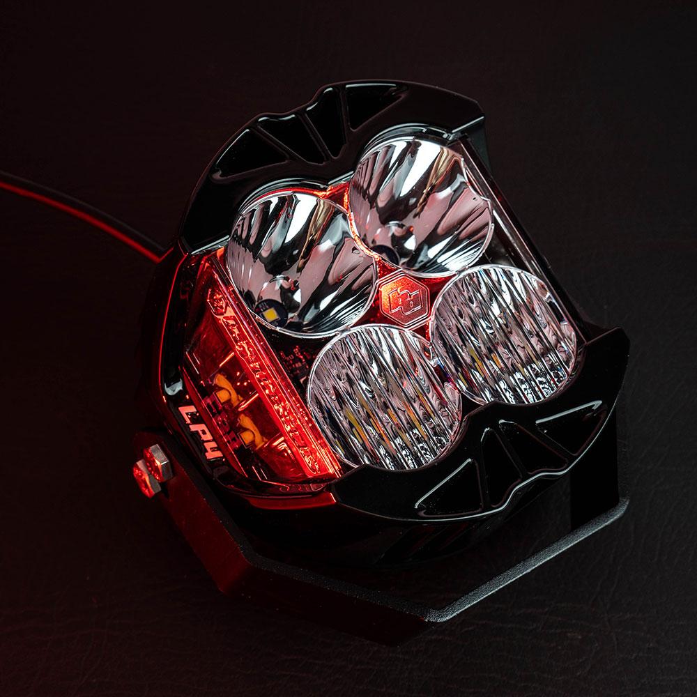 Baja Designs LP4 Pro LED Auxiliary Light Pod Pair (Light Pattern: Driving/Combo; Color: Clear; Backlight: Red)