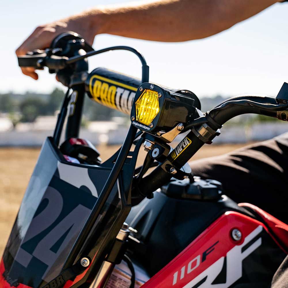 Baja Designs Moto Electric Start Pit Bike S1 Auxiliary Light Kit (Wide Cornering; Clear)